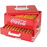 Nostalgia HDS248COKE Large Coca-Cola Diner-Style Steamer, 24 Hot Dogs and 12 Bun Capacity, Perfect For Breakfast Sausages, Br